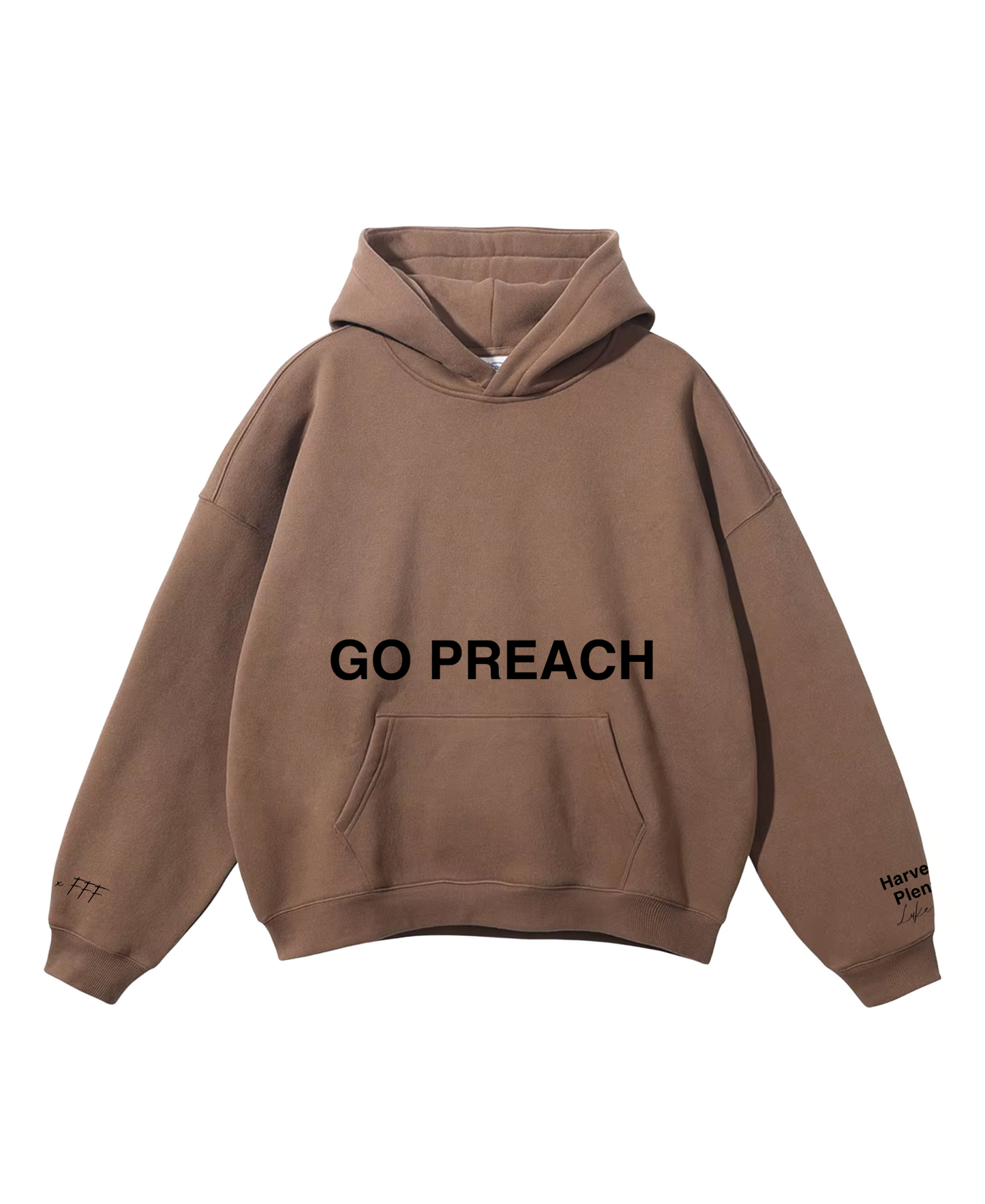 "Go Preach" - OS Brown Hoodie