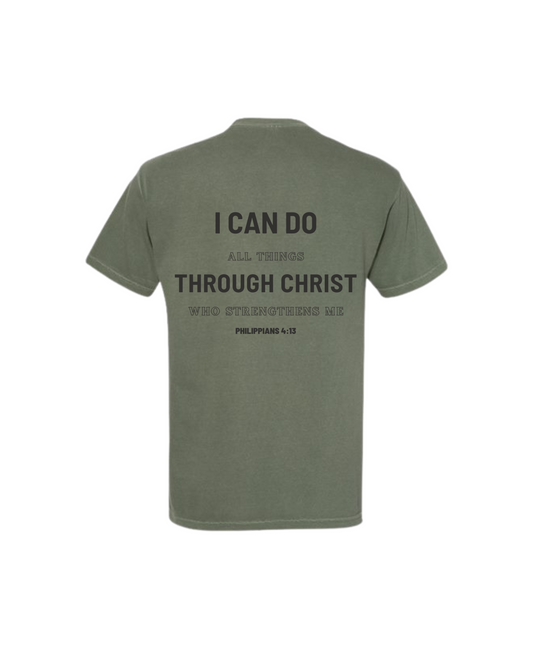 "I Can Do" Tee - Philippians 4:13 - Military Green