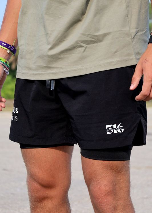"Be Strong and Courageous" - Black Shorts