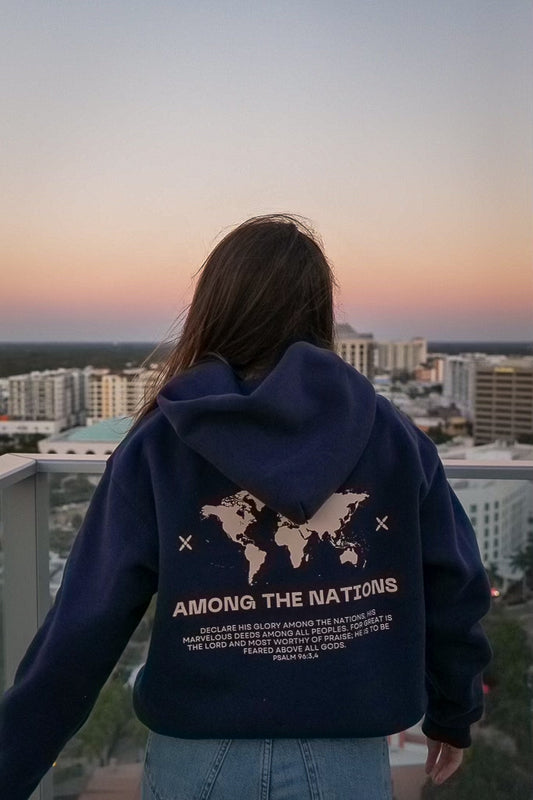 Among the Nations - Heavyweight Hoodie - Navy Blue